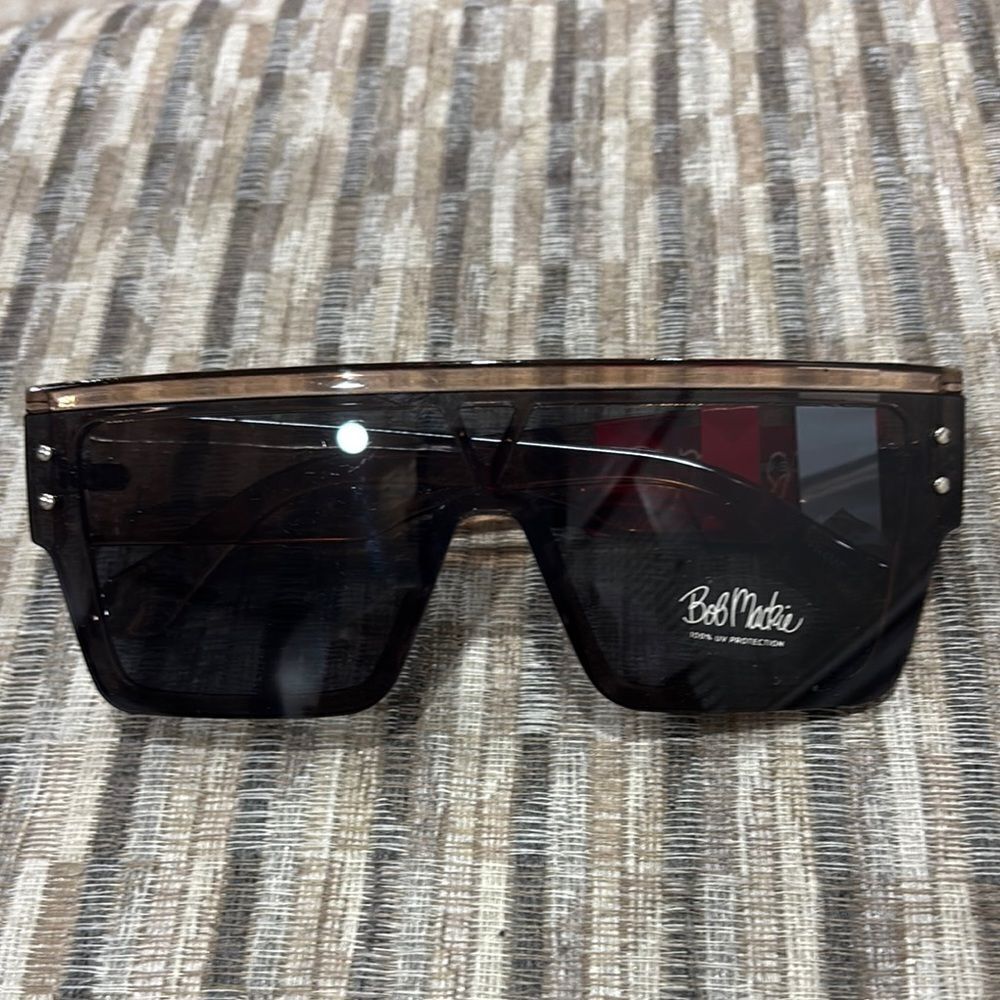 NWT Bob Mackie Brown Shield Sunglasses